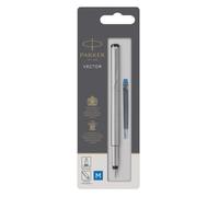 Stylo-plume - Parker - Vector - Acier inoxydable - Pointe moyenne - Couleur bleue
