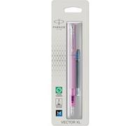 Parker VECTOR XL Stylo plume, laque lilas métallisée sur laiton, plume moyenne, encre bleue, blister