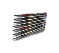 Stylo plume Pilot V Pen Silver à pointe moyenne 0,5 mm - Bleu