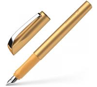 Schneider 168621 Ceod Shiny Stylo à plume (pour droitiers et gauchers, plume M, cartouche d'encre bleu royal incluse) bronze, Medium