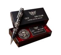 Stylo Plume pour Écriture,Métal Amusant Avec Badge Pour Fournitures De Bureau | Stylos à Encre Classiques Noirs pour l'Écriture - Pour Homme Mari Diplômé Dessin Journal Calligraphie Maison École