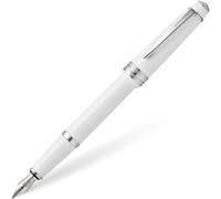 Stylo plume rechargeable Cross Bailey Light en r sine polie, pointe moyenne, coffret cadeau haut de gamme inclus - Blanc brillant