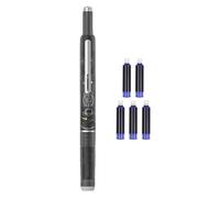 Stylo Plume Rechargeable, Stylo Plume À Encre Rechargeable Avec 5 Cartouches, 0.38mm Pointe Fine Outil De Calligraphie Fournitures De Bureau Pour Esquisse Prise De Notes Rédaction Et Journal
