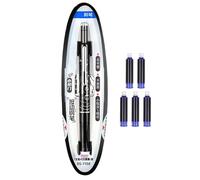 Stylo plume rétractable - Pointe fine de 0,38 mm - Technologie du système de conception avec cinq cartouches d'encre - Pointe d'écriture fluide | Papeterie de qualité pour journal