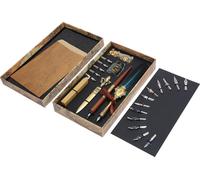 Stylo plume Set Calligraphie Ecriture Dessin Quill Dip Kit Vintage Art Craft CollectionsSp248011r Lac Bleu