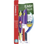 Stylo plume - STABILO EASYbirdy - Stylo ergonomique rechargeable - Jaune/violet - Droitier - Avec clé de réglage