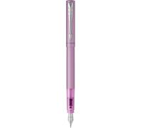 Stylo Plume Vector Xl-Laque Lilas Métallisée Sur Laiton-Plume Fine Avec Recharge D¿Encre Bleue-Coffret Cadeau