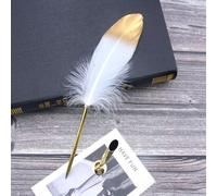 Stylo Plume Vintage Avec 5 Plumes De Dinde,Calligraphie Anglaise,Encre De Signature Créative,Outils D'écriture De Luxe,1 Ensemble #B
