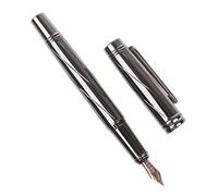 Stylo-plume vintage de luxe pour homme avec pointe en métal de 0,5 mm, fournitures d'écriture noires pour l'école jetable