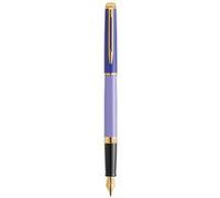 Stylo plume Waterman Hémisphère, laque violette, finition dorée, plume fine plaqué or, coffret cadeau Violet G