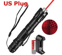 Stylo pointeur laser haute puissance faisceau visible lampe de poche lumière 5mw laser - Rouge - Ensemble complet (prise américaine)