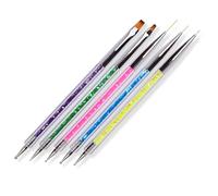 Stylo pour Nail Art à Points et Tracé Double Embout Acier Inoxydable | 2 Ensembles, 10 Pièces au Total, Outil de Manucure pour Usage Pro et Diy, Facile à Utiliser pour Dessiner des Motifs