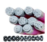 Stylo pour tampons à ongles, stylo à ongles - Kit de tampons à ongles avec papillons et fleurs, 10 modèles | Kit d'outils pour pochoirs à ongles, stylo à ongles, outils pour la pro