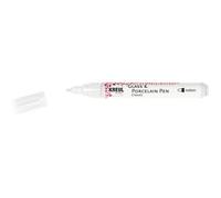 KREUL 16460 - Glass & Porcelain Pen Classic medium, blanc, pointe avec épaisseur de trait env. 2-4 mm, crayon de peinture pour porcelaine opaque et résistant à la lumière