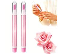 Stylo poussoir à huile for cuticules en céramique 2 en 1, kit de soins des ongles for ongles secs et abîmés, dissolvant et fortifiant hydratant for cuticules(Rose scent*2)
