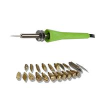 Stylo pyrograveur 25 W, kit de pyrogravure multifonctionnel avec 21 pointes, boîte de rangement, 2 plaques isolantes thermiques, température maximale de 360 °C