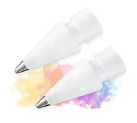 Stylo Réaliste comme des Pointes de Crayon à Pointe Fine compatibles avec Apple Pencil 2ème 1ère Génération, Lot de 2 Pointes en Métal Paperfeel Ipad Pro pour Artistes, Preneurs de Notes,Blanc