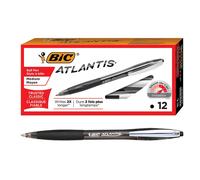 Stylo rétractable Bic Atlantis Smooth Click, pointe moyenne, prise en main confo