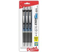 Pentel Stylo rétractable EnerGel Deluxe RTX - A gel liquide Lot de 3 0.5mm Needle Noir