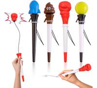 Stylo Rigolo Créatif 4 Stylos Avec Designs Uniques : Gant De Boxe, Crotte, Tennis, Fusée, Couleur Vive, Idéal Pour Cadeaux Et Fêtes - Idées Gadget Cadeau Pour Amis Collègues