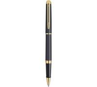 Waterman – Stylo roller Hémisphère – attributs or fin 23K, pointe fine, coffret cadeau – noir mat