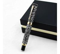 Stylo Roller Double Dragon Vintage Luxueux, Perle De Jeu, Ancienne Collection De Stylos Lourds En Métal Gris Pour Sculpture Et Gaufrage