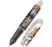 Online stylo roller Chat │ pour l'école et le lycée │ poignée ergonomique pour gauchers et droitiers │ cartouches d'encre standard, rechargeables, couleur bleue │ pour filles et garçons