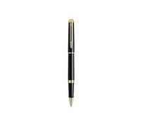 Waterman Hémisphère stylo roller | noir brillant avec attributs or fin 23K | pointe fine | encre noir | coffret cadeau