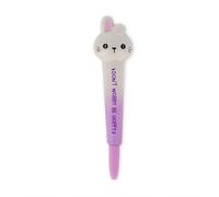 Legami Stylo roller Squishy Lapin Squeezies - gel anti-stress encre noire, pointe 1 mm, multicolore