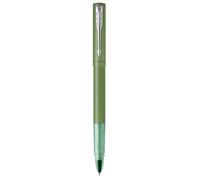 Parker stylo roller Vector XL - Laque verte métallisée sur laiton - Pointe fine avec recharge d’encre noire - Étui cadeau