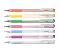 Stylo roller - PENTEL - K118L - Encre gel - Couleur blanc - Pointe fine 0,4 mm