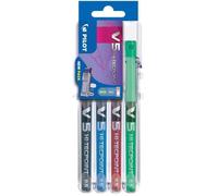 Pilot Stylo roller Hi‑Tecpoint V5 Set2Go – Pointe fine 0,3 mm – Assorti 4 couleurs – Étui de 4
