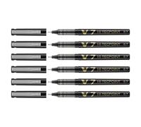 Stylo roller - PILOT - Hi-Tecpoint V7 - Encre liquide - Pointe moyenne - Lot de 6