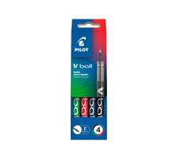 PILOT - V-Ball 0,5 - Roller encre liquide - Pochette de 4 - Noir/Bleu/Rouge/Vert - Pointe fine