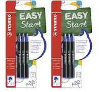 Stylo roller STABILO EASYoriginal - blister x 3 recharges pour stylo roller ergonomique (encre bleue effaçable/pointe 0,5mm) (Lot de 2)