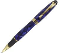 Stylo Roller Style Classique En Or - Fleur Bleue