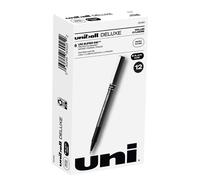 Stylo roller Uni-Ball 60025 Deluxe Stick Micro 0,5 mm Encre noire Corps gris m tallis Douzaine