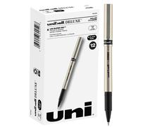 Stylo roller Uniball Deluxe - 12 stylos noirs pointe fine de 0,7 mm - Fournitures scolaires et de bureau - Stylos encre - Stylos pour enseign