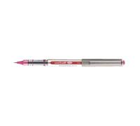 Stylo roller - UNIBALL - UB-157 - Pointe fine 0 5 mm - Encre rose - Rose - Manche gris argenté - Non rechargeable