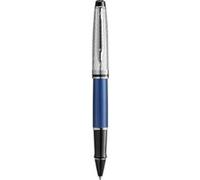 Stylo roller Waterman Expert Deluxe Laque métallique Capuchon métal Recharge noire Pointe fine Bleu Bleu G