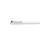 Stylo Schneider Ceod Shiny Stylo-plume brillant, pour droitier/gaucher, plume de taille M, avec cartouche d'encre bleu roi, Blanc nacré