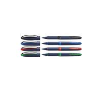 Stylo Schneider One Business (Stylos rollers à encre liquide, Non rétractable) Pochette de 4 (Noir/Rouge/Bleu/Vert)