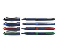 Schneider – Stylo roller One Business 0,6 mm encre liquide – Pochette 4 (noir/rouge/bleu/vert)