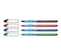 Stylo Schneider Pochette Slider Basic Stylo à bille avec capuchon équipé de la technologie Viscoglide Encre noir/rouge/vert/bleu G