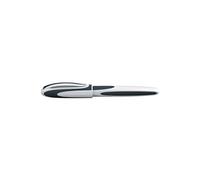 Stylo Schneider Ray - Stylo-plume pour Gauchers - Cartouche d'encre Standard Bleu roi incluse - Blanc/Gris