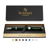 Stylo Scriveiner British Racing Green personnalisé - Stylo de luxe laqué vert, finition chrome, plume Schmidt (M), meilleur cadeau gravé pour hommes et femmes, gravure du nom