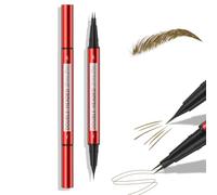 Stylo Sourcils Double Embout 2 Pointes - Effet Microblading Liquide，01# | Pointes Ultra-Fines, Longue Tenue Imperméable, Multi-Usages : Sourcils, Cheveux, Liner, Traces Faciles, Outil Compact
