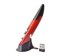 Stylo souris de présentation sans fil, design ergonomique, 2,4 GHz, pour réunions d'affaires, enseignement, discours PPT (rouge)