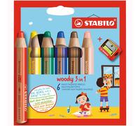Stylo STABILO Woody 6 Pièces Étui Avec Taille-Crayon