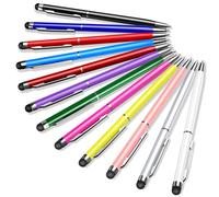 Stylo stylet 12 couleurs mixtes 2 en 1 stylet tactile pour tablette iPhone, iPad, Android Phone et tous les appareils à écran tactile